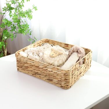 Кошики для зберігання водяного гіацинта YAHUAN для організації шухляд, декоративний плетений кошик для полиць, туалетного приладдя, аксесуарів для макіяжу, туалетного паперу та спецій (спочатку)