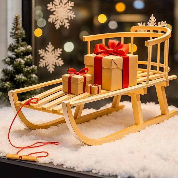 Санки IMPWOOD, дерев'яні, зі знімною спинкою, 100 кг