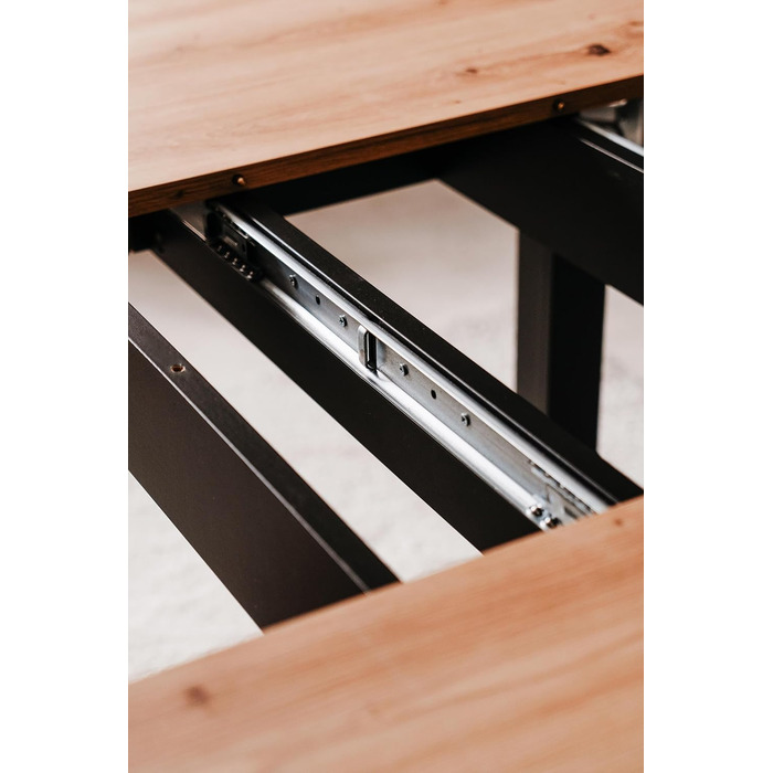 Круглий розкладний обідній стіл Newfurn 100140 см сучасний функціональний стіл з дикого дуба, скандинавський дизайн, стабільний та гнучкий для їдальні. Антрацит / Дикий дуб. Круглий 100-140 см.