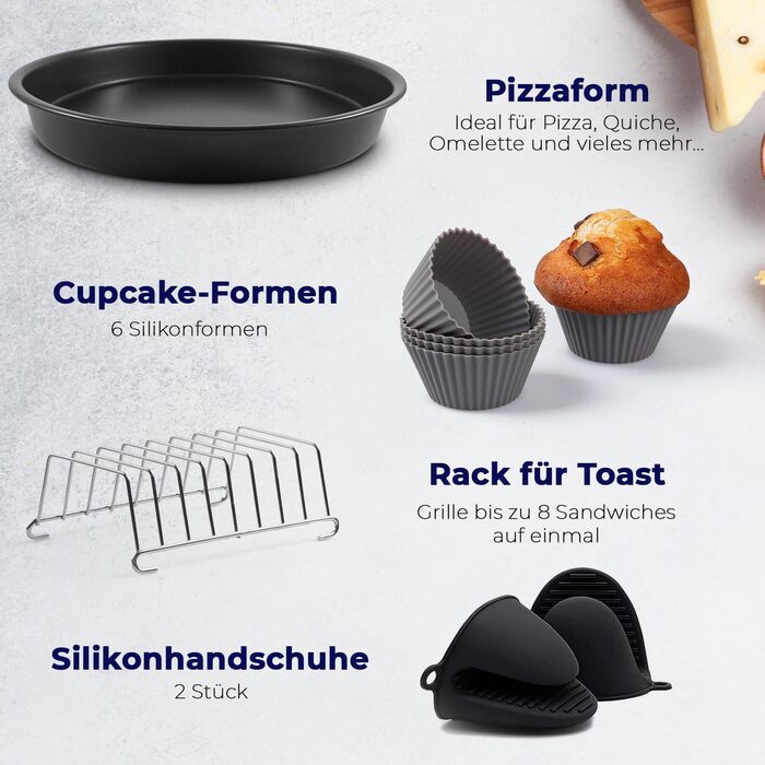 Аксесуари Фритюрниця XL і XXL 20см Аксесуари для мультипечі Philips XL і XXL, COSORI 5.5L, Cecotec, Tefal З силіконовою формою Air Fryer Набір з 10 предметів