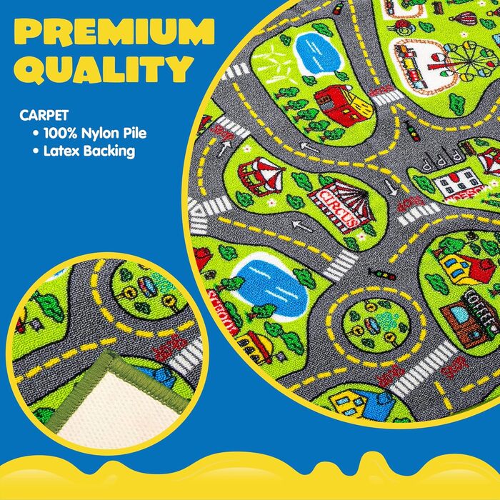 Килим для дитячої кімнати 80x150см (всього 160x150см) для дітей від 3 років, ігровий килим вуличний дитячий килим, автомобільний к