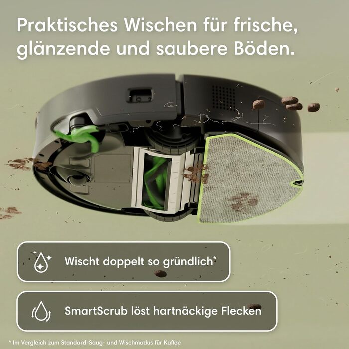 Робот-пилосос з функцією вологого прибирання iRobot Roomba 115 Combo, потужність всмоктування 15к Па, навігація Clearview LiDAR, чорний