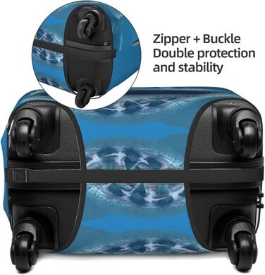 Чохол для валізи BAFAFA Акула, захисний еластичний чохол від подряпин та пилу для багажу, чорний, розмір 80