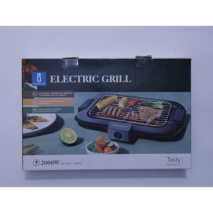 Бездимний настільний гриль Барбекю електричний гриль Електричний гриль-барбекю 2000 Вт з антипригарним покриттям, поверхня гриля 3