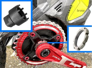 Інструмент Fantic26 Lockring Tool Ebike Bicycle Lockring Chainring Spider Service Tool Інструмент для розбирання Гайка Підходить для Ebike Brose Motor Drive S/Mag для Bosch Gen.2 Gen.3 Performance CX, Yamaha PW-X