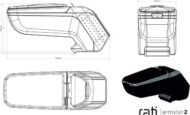 Підлокітник Rati Armster2 підходить для OPEL CROSSLAND X 2017 - сріблястий центральний підлокітник з відсіком для зберігання, ідеально підходить для центральної консолі SILVER EDITION & POCKET