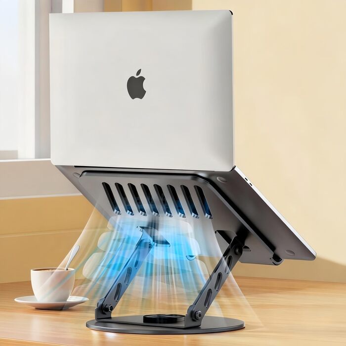 Підставка для ноутбука з регульованою висотою та поворотною базою на 360, компактна підставка-тримач для ноутбуків, сумісна з MacBook Air, Pro та ноутбуками 10-17,3 дюймів