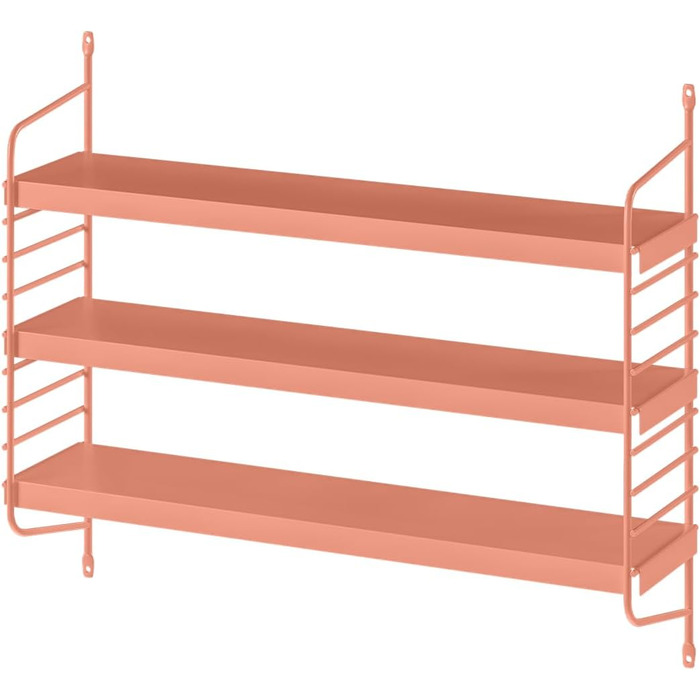 Металева настінна полиця skølm Mimir Плаваюча теракотова полиця Підвісна полиця з 3 регульованими полицями Модульна полиця-струна Вузька металева полиця для вітальні/кухні/ванної кімнати Сучасна кухонна полиця