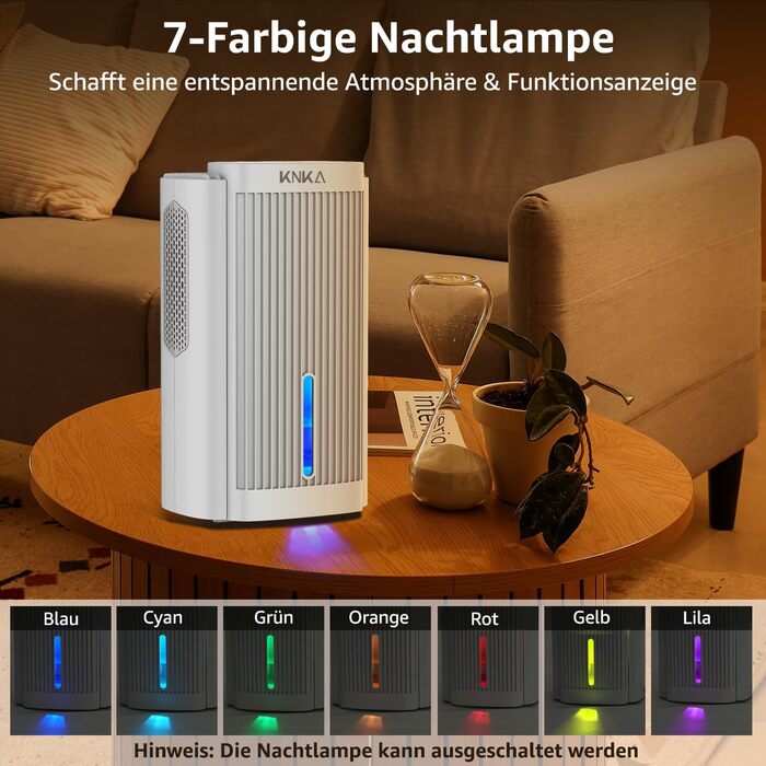 Осушувач повітря, електричний осушувач повітря, 1,1 л/т (2,5 л), кімнатний осушувач повітря до 30 дБ для квартири, ванної кімнати,