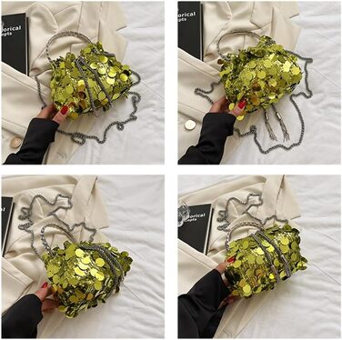 Жіноча сумочка-клатч з паєтками, елегантна вечірня сумочка на ланцюжку. Маленька крос-боді сумка для вечірки, весілля або повсякденного використання. Чорний колір.