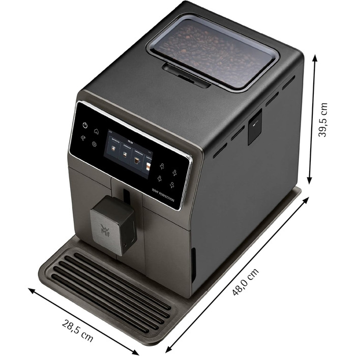 Повністю автоматична кавоварка WMF Perfection 780L з молочною системою, 18 напоїв, подвійний термоблок, кавомолка з нержавіючої сталі, профіль користувача, контейнер для молока 1 л