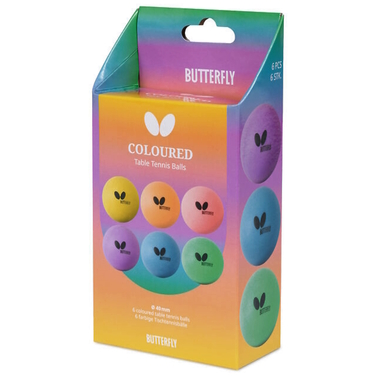 М'ячі для настільного тенісу Butterly Coloured Balls 6 шт (7011630440)