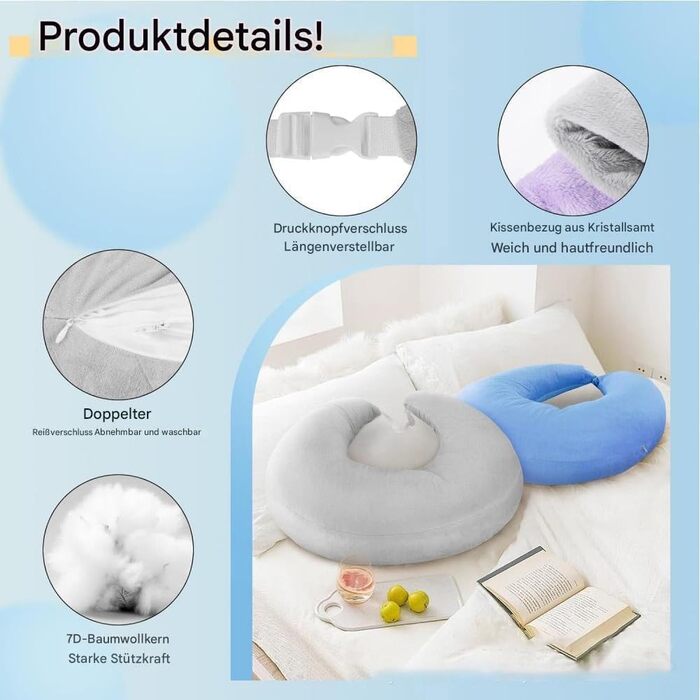 Ергономічна подушка Crealis ваш союзник у комфорті для творчих моментів, подушка-підтримка для в&39язання гачком, для роботи та в&39язання гачком, надзвичайно легка, портативна, для читання, гри, роботи та в&39язання гачком (фіолетова)