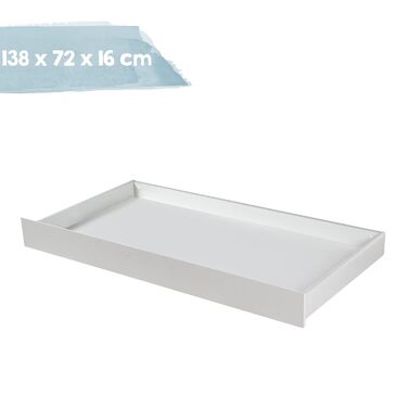 Універсальний ліжковий ящик roba - Підходить для дитячих ліжечок 70 x 140 см - Компактне рішення для зберігання - Пересувний на колесах - Біле дерево