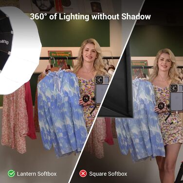 Ліхтарі SMALLRIG Softbox 60 см/26 дюймів, софтбокс з кріпленням Bowens з липучкою гнучкого типу дверей для відео світла COB RC 120D/RC 120B/RC 220D/RC 220B та інших ліхтарів Bowens Mount - 3754 60см/26'