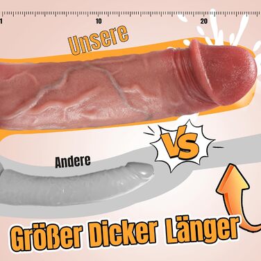 Реалістичний фалоімітатор класичний фалоімітатор секс-іграшка для жінок пари соло з сильною присоскою секс-іграшка анальний фалоімітатор ідеальний справжні вени та підняті яєчка справжній пеніс секс-іграшка XXL тілесного кольору, 27,5