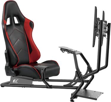 Ігрове крісло 3 в 1 для гоночного симулятора RS160 з чохлом зі штучної шкіри, підставкою для керма, кріпленням для телевізора (до 50 дюймів, макс. VESA 400x400)