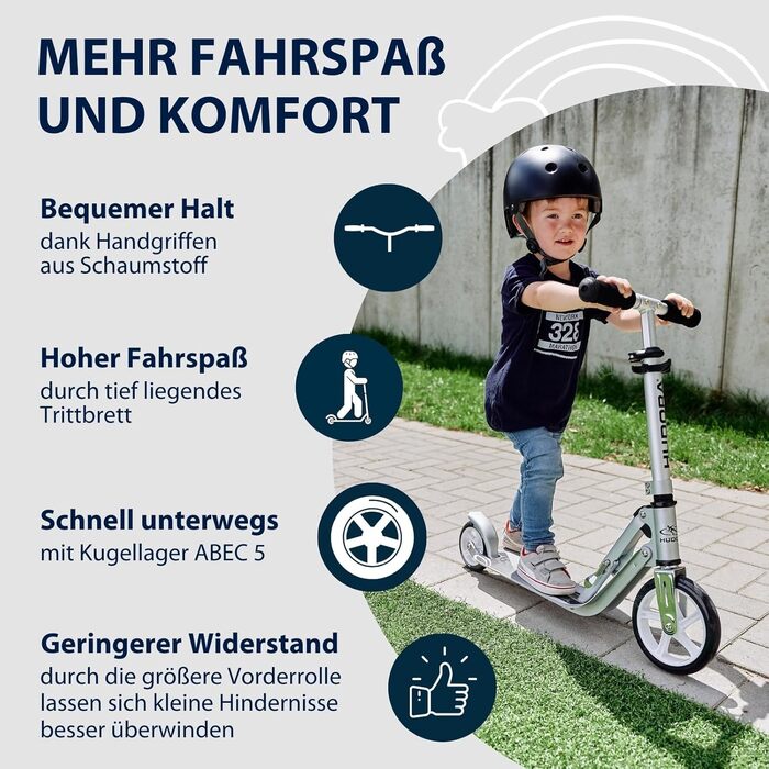 Самокат HUDORA Little BigWheel - безпечний алюмінієвий самокат для дітей від 3 років - регульований по висоті та складаний міський