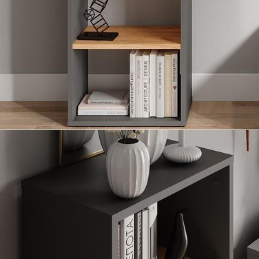 Окремостояча полиця Vicco Orlando, полиця для зберігання, антрацит/золотий дуб, 40 x 80,1 см антрацит/золотий дуб 80 x 40 см