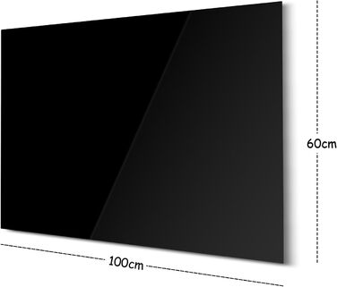 Скляний інфрачервоний обігрівач 600 Вт, інфрачервоний скляний обігрівач з пультом дистанційного керування 100x60 см, електричний обігрівач із захистом від перегріву - WIFI (Tuya Smart) - чорний - сертифікований TV. 600 Вт WIFI пульт дистанційного керуванн