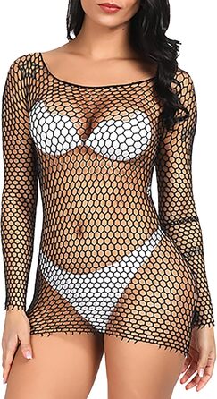 Жіночий сітчастий топ Mingnos, прозорий, довгі рукави, універсальний розмір