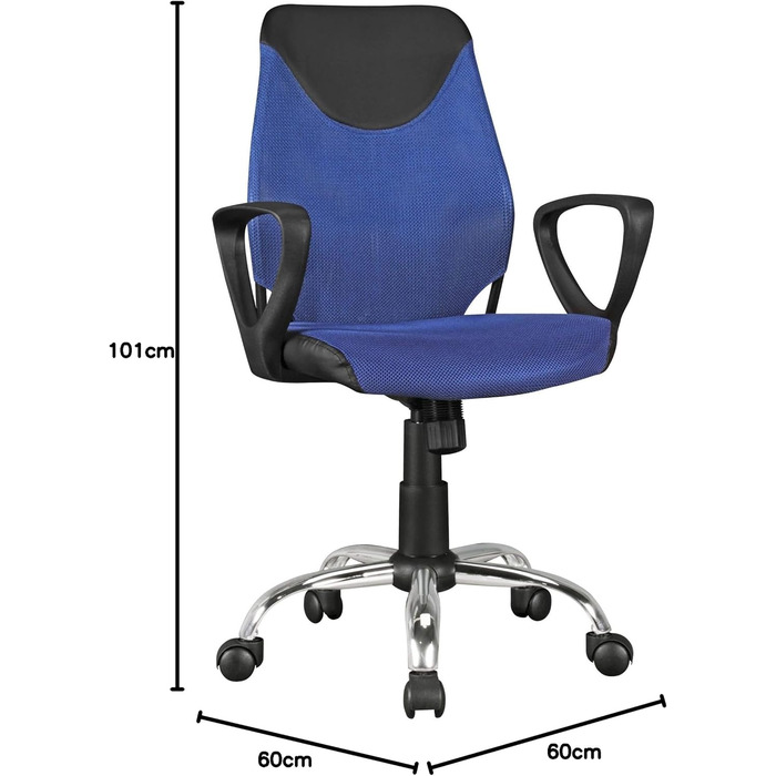 Дитяче офісне крісло FineBuy Terni для дітей віком від 6 років зі спинкою, ергономічне дитяче офісне крісло, регульоване по висоті, синє