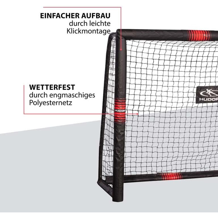 Футбольні ворота HUDORA Pro Tect - великі футбольні ворота для дітей та дорослих - футбольні ворота з пінопластовим покриттям та сіткою - високоякісна зовнішня стінка воріт із захистом від ударів 180x120 см в комплекті з воротарськими рукавичками