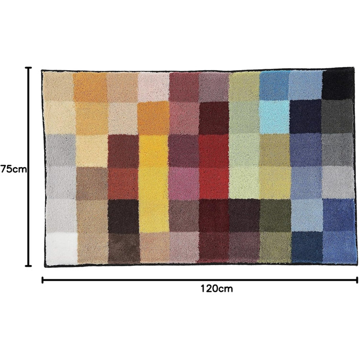 Килимок для ванної Cubetto, поліакриловий, різнокольоровий, 75 x 120 x 3 см 75 x 120 см (прямокутний), 8821148449