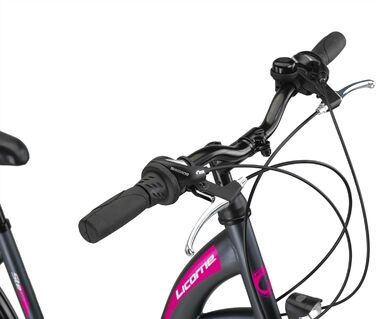 Велосипед Licorne Bike Stella Premium City Bike розміром 20&quot, 24&quot, 26&quot, 28 дюймів для дівчаток, хлопчиків, чоловіків та жінок. 21 швидкість (6 швидкостей для 20 дюймів). Голландський велосипед. Міський велосипед. Антрацит, 24 дюйми.