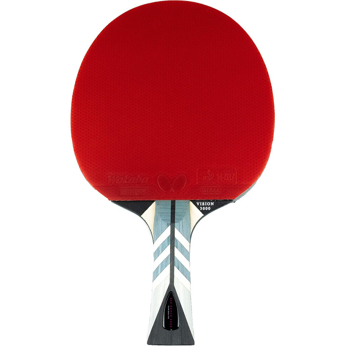 Ракетка для настільного тенісу Butterfly Timo Boll Vision 3000 Професійна ракетка для змагань з настільного тенісу для технічно просунутих гравців Сертифікована ITTF гума Wakaba Увігнута форма ручки, одинарна