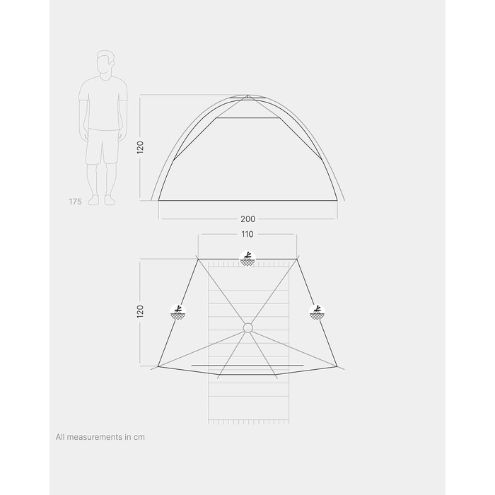 Пляжний навіс qeedo Quick Bay із захистом від ультрафіолету (UV80) для 2 осіб, включаючи сумку на колесах, пластикові кілочки та відтяжки - захист від сонця для сімей, дітей, немовлят або собак - Sandgrey Light Sand