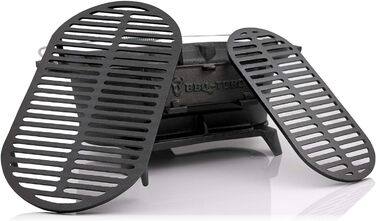 Чавунний казанок для гриля BBQ-Toro з решіткою для гриля 50 x 25 x 23 см Гриль для кемпінгу на вугіллі в стилі Hibachi Гриль для к