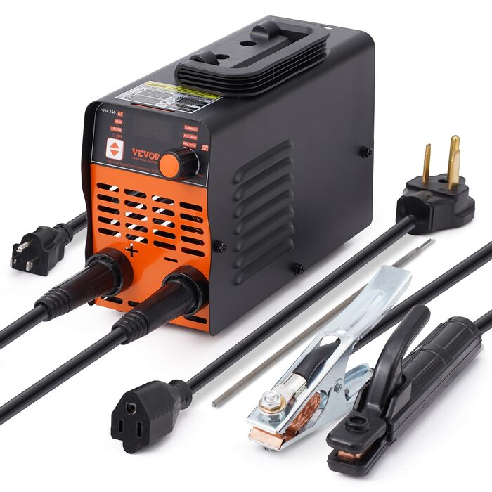 Зварювальний апарат VEVOR 220 В, 140 А ARC/Lift TIG, портативний 2-в-1 з LED-дисплеєм, функціями Hot Start, Arc Force, Anti-Stick та VRD, MMA інвертор