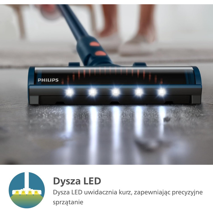 Акумуляторний пилосос Philips серії 5000, для м'яких і твердих підлог, дерев'яних підлог, міні-турбощітка для шерсті домашніх твар