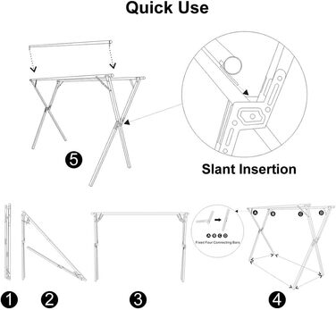 Складна вішалка для одягу, вішалка з нержавіючої сталі для приміщень і вулиці, зручна для зберігання, 2,38 м