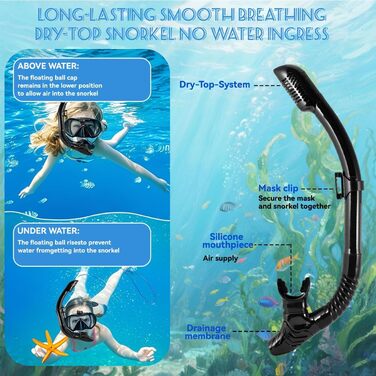 Набір для дорослого з маскою для підводного плавання, комплект для підводного плавання з маскою для дайвінгу та сухим снорклінгом, маска для підводного плавання з кріпленням для камери, маска для підводного плавання із загартованого скла із захистом від з