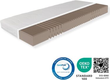 Матрац 140x200, рівень жорсткості H5, висота 18 см, 7-зонний матрац з холодної піни 140x200 см, антибактеріальний чохол Active Greenfirst, ідеально підходить для алергіків, можна прати, має 4-сторонню блискавку H5 140 x 200 см