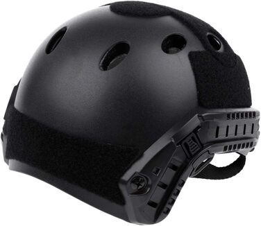 Легкий тактичний шолом швидкого захисту з висувним козирком для страйкболу, пейнтболу, чорний