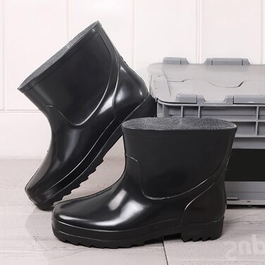 Чоловічі чорні водонепроникні гумові чоботи для садівництва, чоловіче дощове взуття, гумові черевики, чоловіче взуття 13 (чорне, 39)