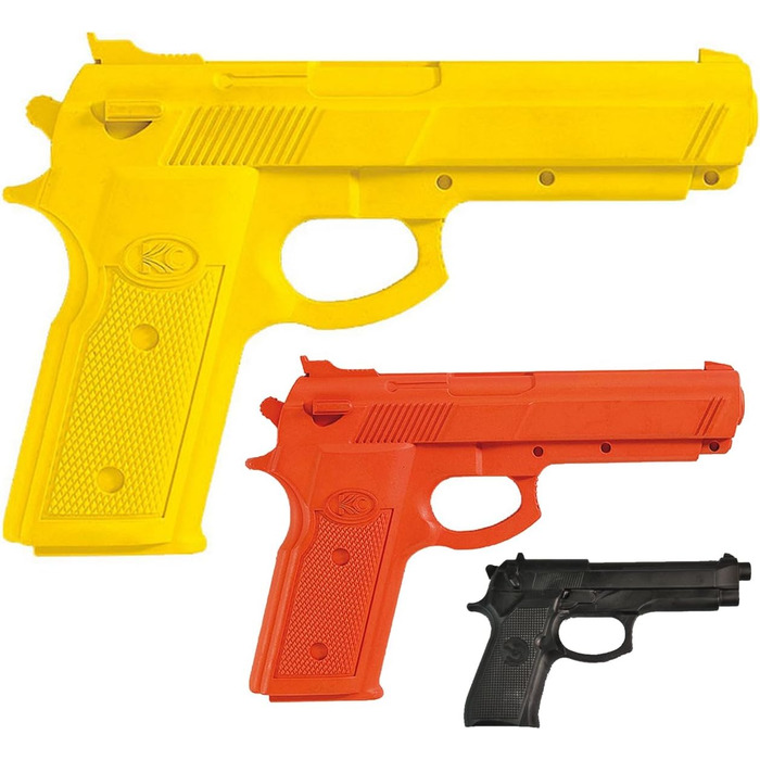 Тренувальний гумовий пістолет SV – пластиковий манекен 22 см, жовтий/помаранчевий/чорний, безпечний для відпрацювання техніки