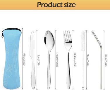 Набір столових приборів для кемпінгу, 10 предметів з нержавіючої сталі з тарілкою, мискою, чашкою, виделкою, ложкою та чохлом/сумкою для зберігання столових приборів, легкий для кемпінгу, походів та пікніків