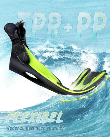 Регульовані ласти для сноркелінгу Hikeen короткі ласти для плавання для дорослих з відкритою п&39ятою, ласти для дайвінгу унісекс, включаючи сітчасту сумку 37-41