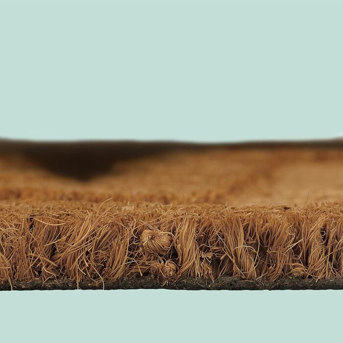 Килимок для дверей Relaxdays Coconut 80x50 см, малюнок оленя, нековзний, водонепроникний, для використання всередині та зовні приміщень, натуральний/чорний