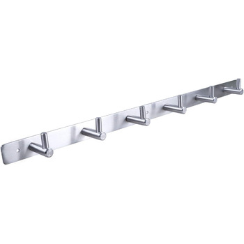 Гачок рейкова вішалка НЕРЖАВІЮЧА СТАЛЬ шліфована Гардеробна рейкова вішалка з гачками 1/4/6/8/10 Настінні гачки Настінна вішалка,