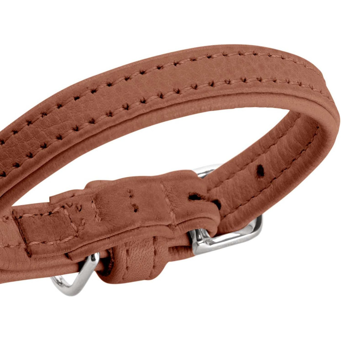 Ошийник для собак Hunter SOHO MINI, колір коньяк, шкіра яловичини, м'яка та еластична, дбайливий до шерсті, легкий, для маленьких собак та цуценят, виготовлено в Німеччині, розмір 37 коньяк 37