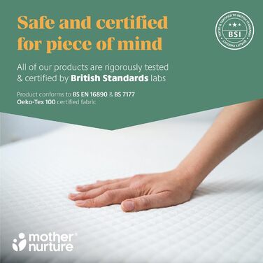 Матрац Mother Nurture Foam, білий, X см преміум-класу для дитячого ліжка, 80 x 40 x 3 см, підходить для Snuzpod3, 80 x 44 x 3 см Білий 80 x 44 x 3 см