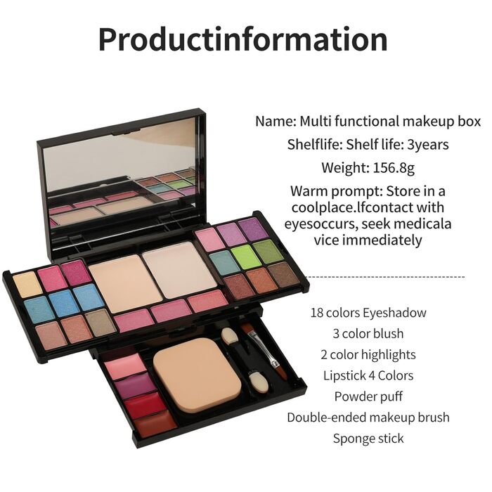 Палітра тіней BrilliantDay Shimmer Smoky (28 кольорів)