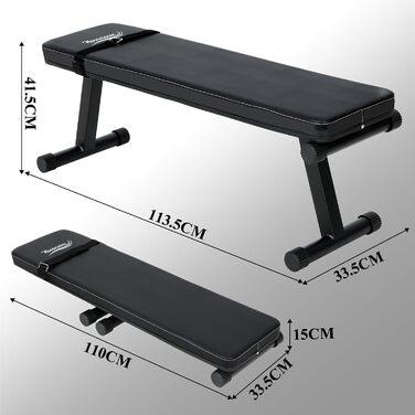 Плоска лава, складна лава для штанги, тренувальна лава, похила лава, лава для жиму лежачи, лава для сидячих пресів для домашнього використання, до 150 кг