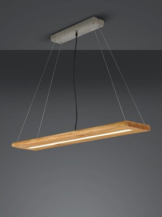 Підвісний LED-світильник Trio Leuchten Brad 323710130, античний нікель, дерево, 27 Вт LED, з димером, коричневий