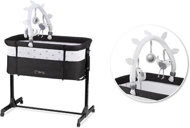 Багатофункціональна тумбочка та дитяче ліжко MoMi REVO, 6-рівневе регулювання висоти від 72 до 82 см, темно-сірий колір